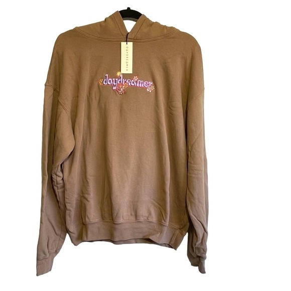 Daydreamer Daydreamer Groovy Type Sweatshirt in Taupe Oversized Size Small NWT - Picture 3 of 11